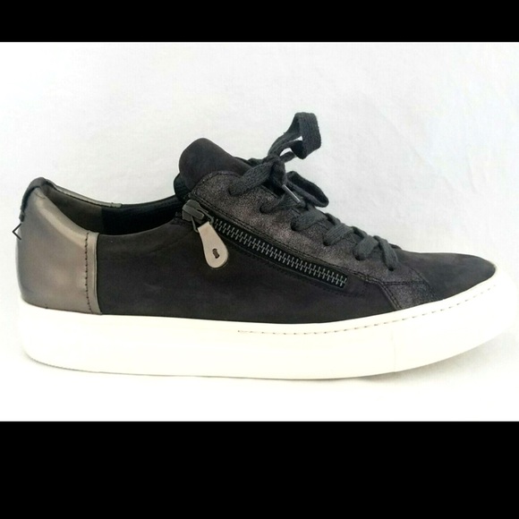 Paul Green Shoes Paul Green Toby Charcoal Metallic Leather Suede